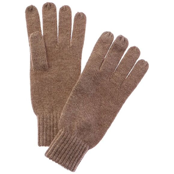 Naadam Collection Ribbed Wool & Cashmere-Blend Gloves, Brown